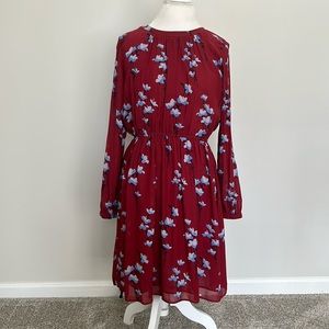 LOFT: Crimson Blooms Dress